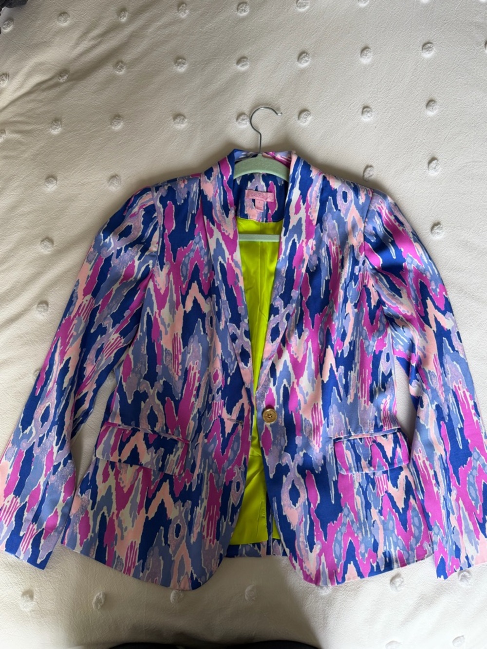 Lilly Pulitzer Amethyst One Too Many Ikat Print Women's Blazer Size 4